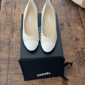 CHANEL Cream and White Women's Heels